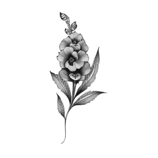 Purple Flowers On A Black Background