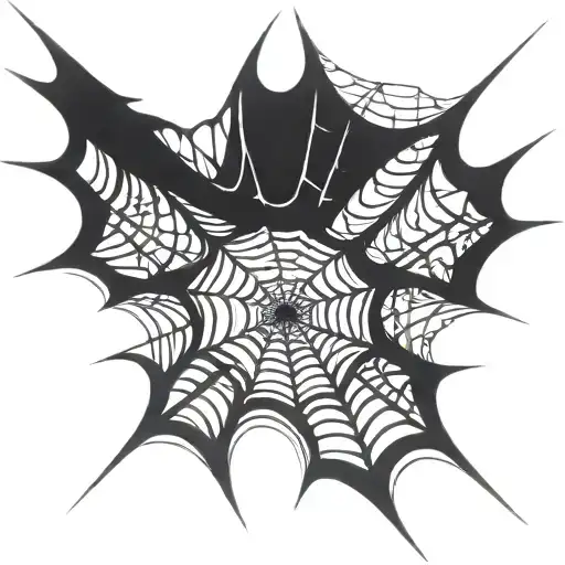 Modern Metal Tribal Spider Web Without Spiders