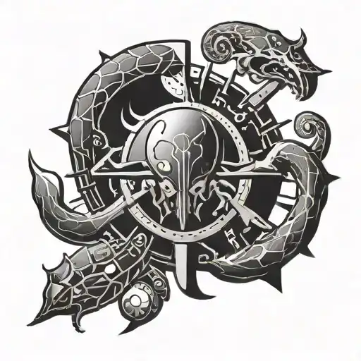 A Futuristic Zodiac Cancer Symbol Incorporating Elements From Fallout 4