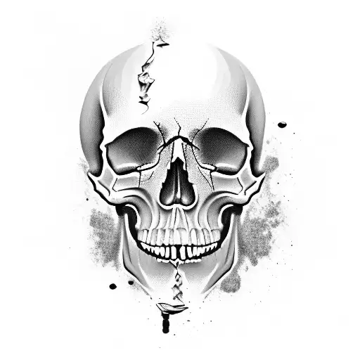 Realistic Skull With Crown 111 Scratched Into Forehead