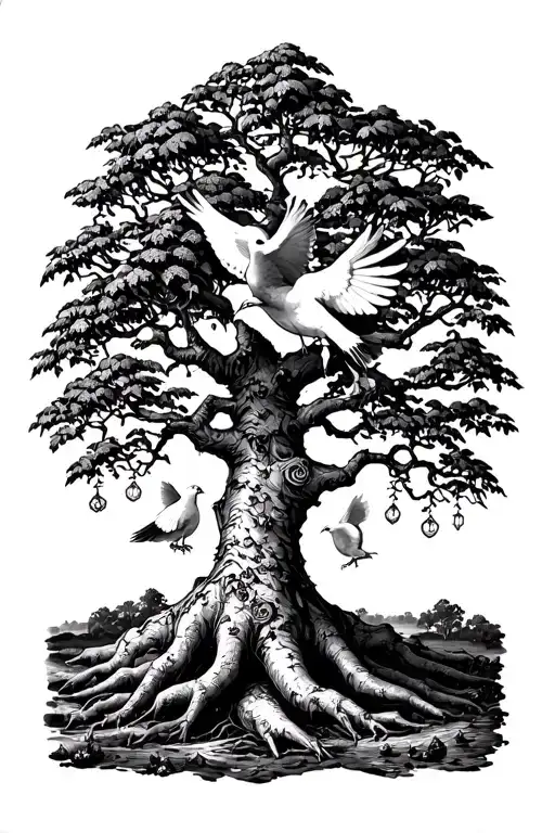 Poison Tree Made With Doves Tattoo
