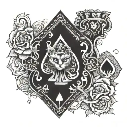 Ace Of Spades With Cat