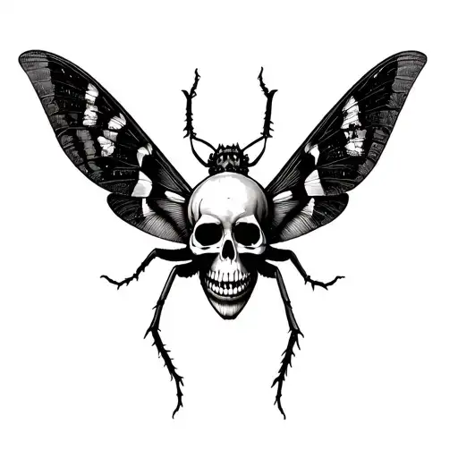 Moth With Skull On Its Back