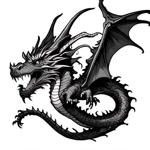 Meleys Dragon Flying Across