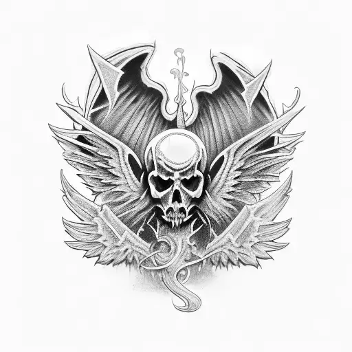 Gothic Style Graffiti Angels And Demons Chest Piece