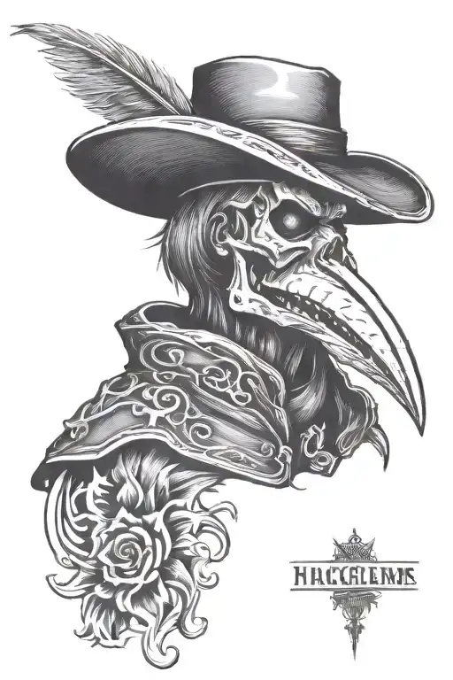 Woodcut Style Mixed Withg Grafitti Style