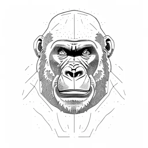 Gorilla Climbing Up Rock Wall