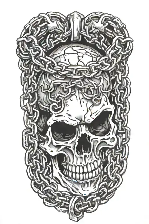 Chained Hart With Scull