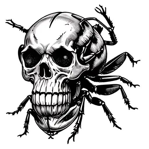 Beetle With Skull On Its Back