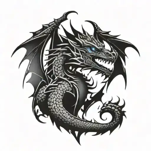 Game Of Thrones Dragon With Blue Eyes