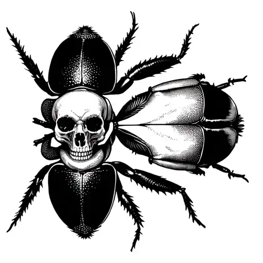 Beetle With Skull On Its Back