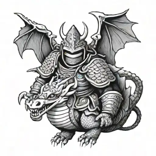 Shy Guy Wearing Samurai Armor Riding A Dragon