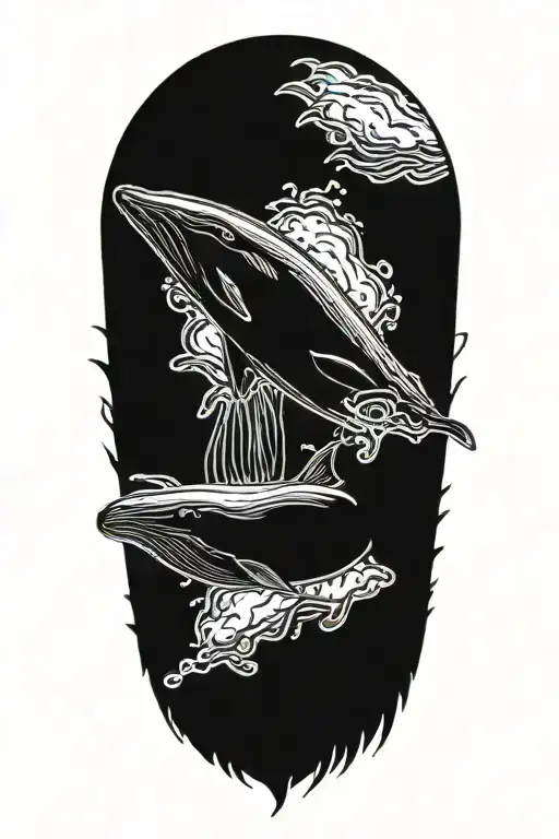 Smiling Half Sperm Whale Half Thermonuclear Missile Falling