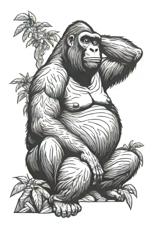 Harambe The Gorilla Pose