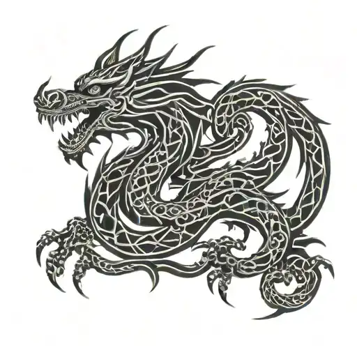 Neo Tribal Style Dragon