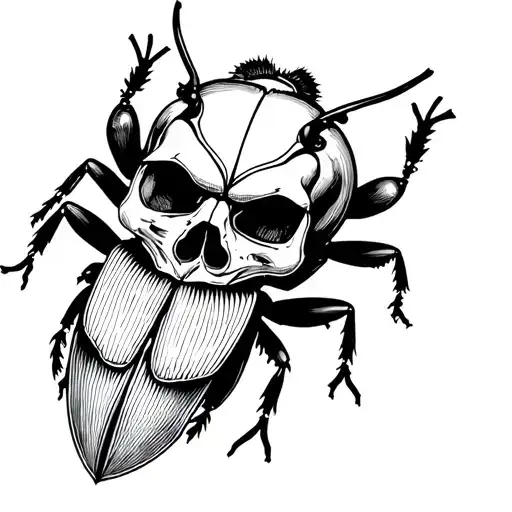 Beetle With Skull On Its Back
