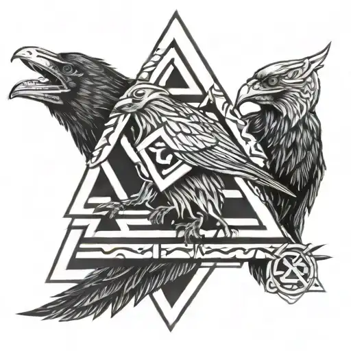 Viking Crow Valknut