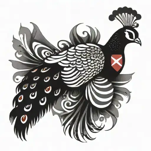 Peacock With Puerto Rican Flag