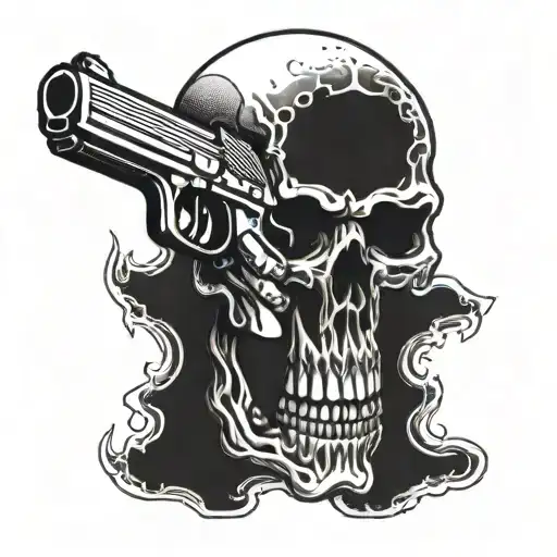 Skull With Gun To His Head