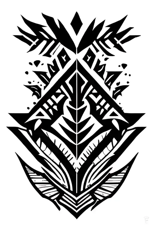 Arrow With Polynesian Tribal Patterns