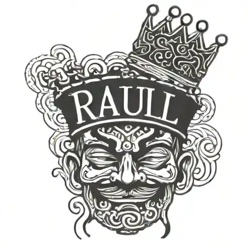 Raul In Cholo Lettering W A 5 Point Crown Hanging