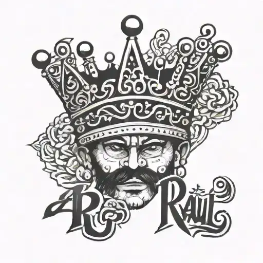 Raul In Cholo Lettering With Crown