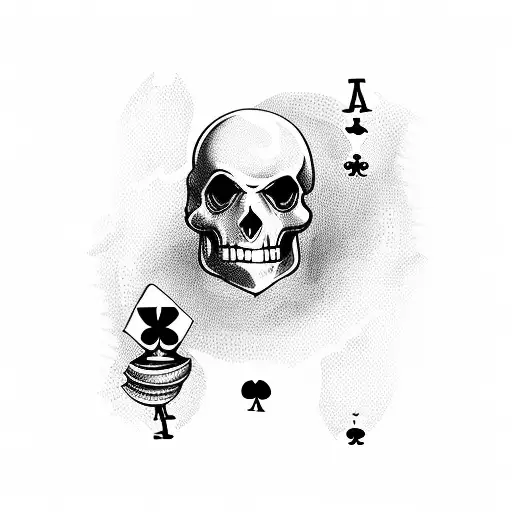 Playing Card With A Jester Juggling 3 Skulls