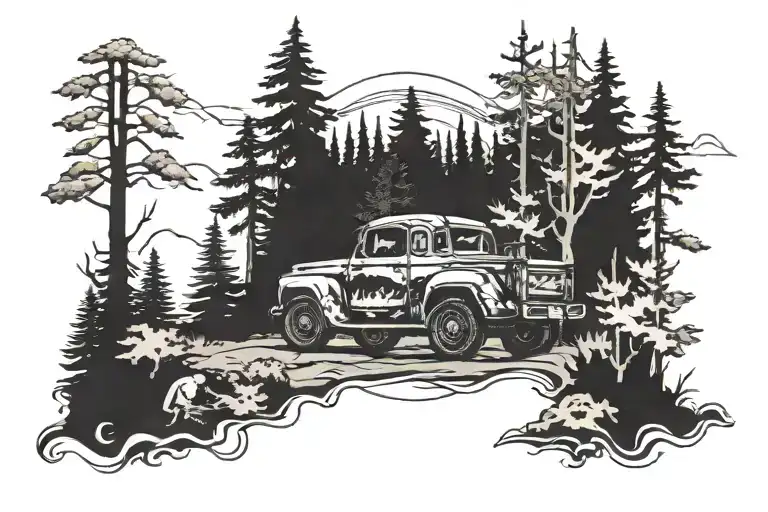 Automotive Painter Surrounded By A Forest