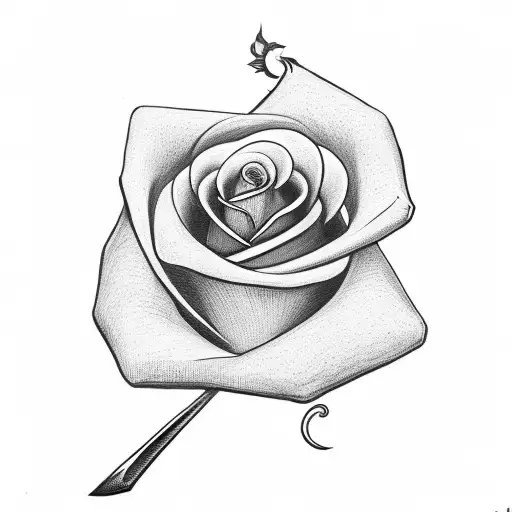 Sword Tucked In With A Rose Coiled Around The Handle