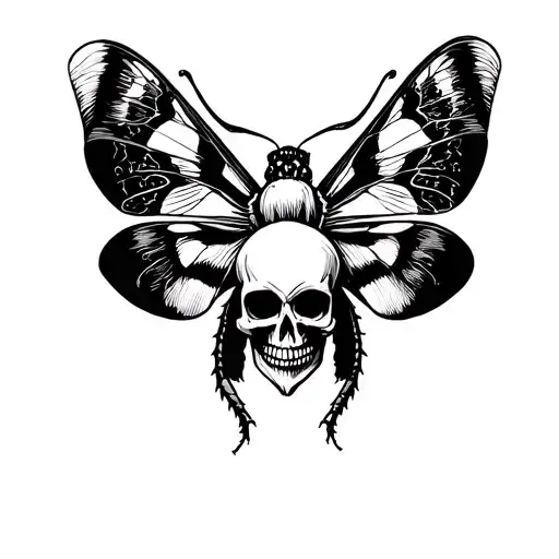 Moth With Skull On Its Back