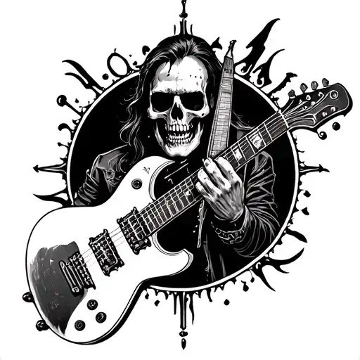 Music Rock And Metall Inspired Tattoo Incorporating