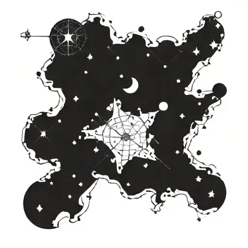 Design A Tattoo Of A Historical Map Of The Constellations In Outer Space