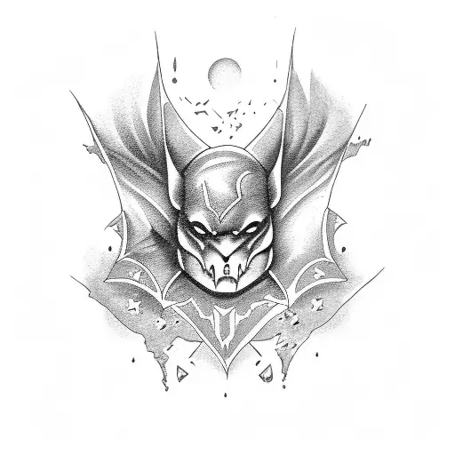 Dark Bat With A Mouse