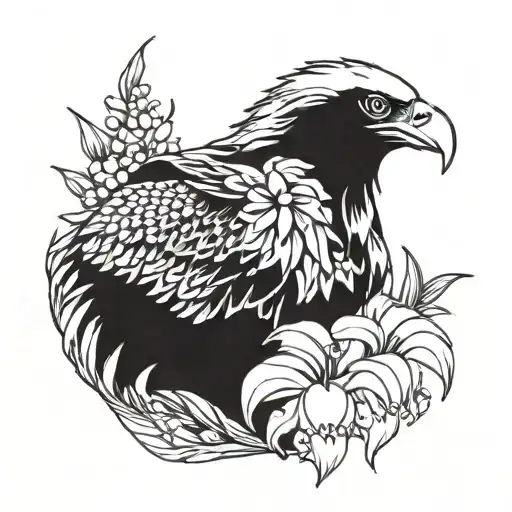 Eagle And Lily Of The Valley Flowers