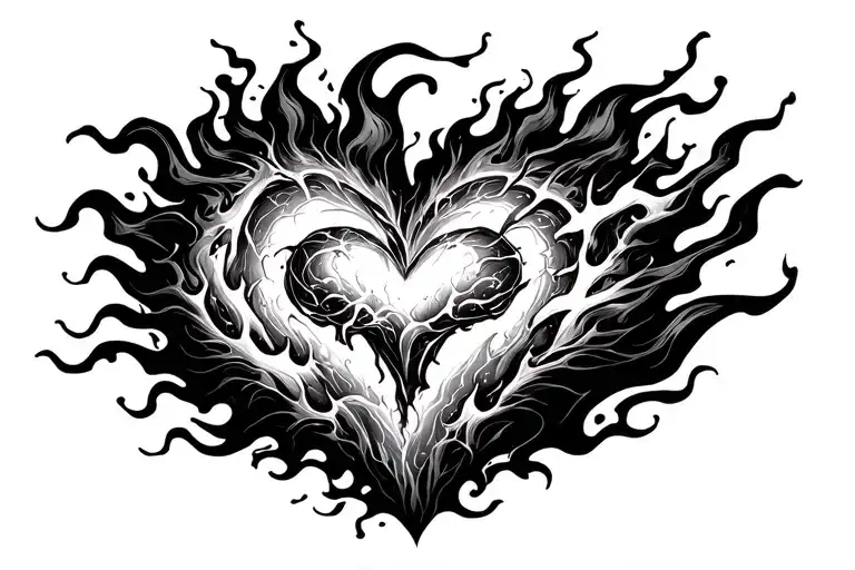 A Heart On Fire Turning Into Ashes