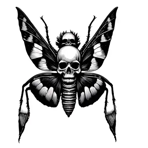 Moth With Skull On Its Back