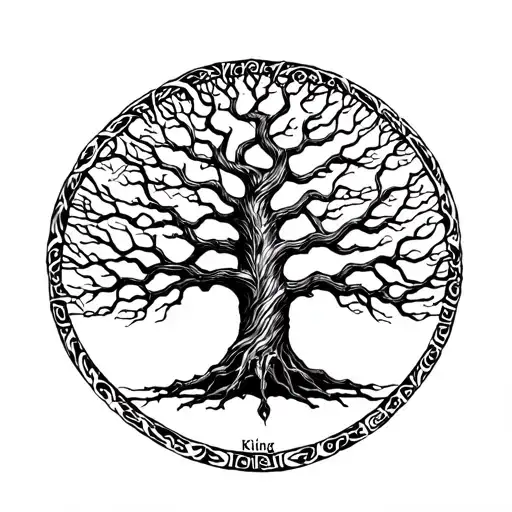 Tree Of Life With The Name King Hidden In Branches
