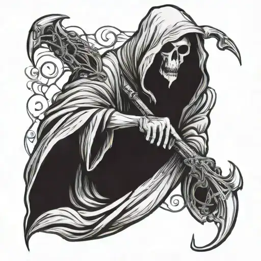 Grim Reaper Holding A Sycth