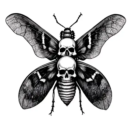 Moth With Skull On Its Back