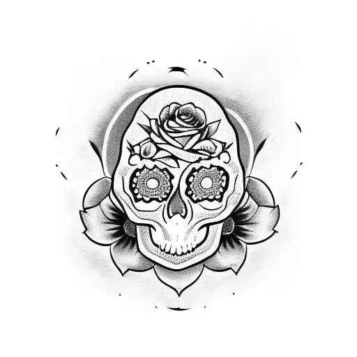 Flower Skull Dark Cover Up