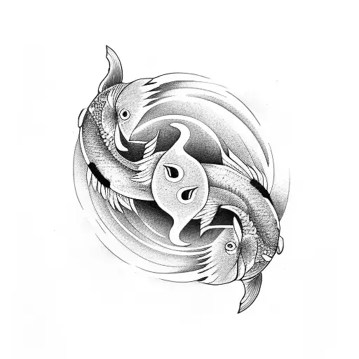 Koi Fish With Ying Yang