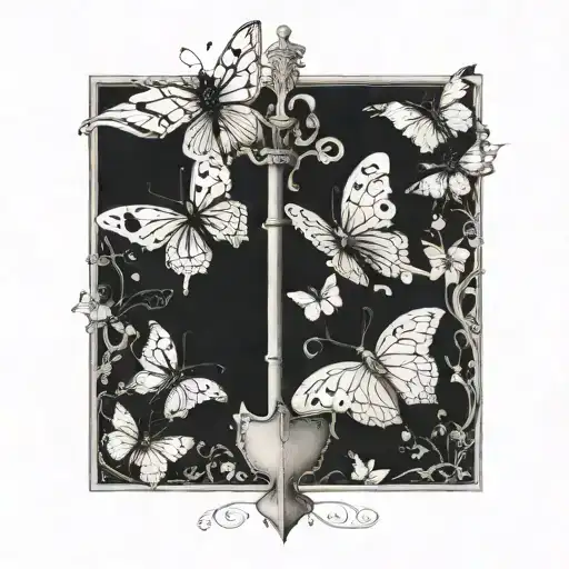 Butterflies Emerging From A Spade Shape