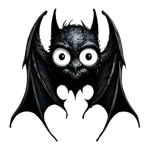 Bat With 3 Eyes And Large Torn Wings