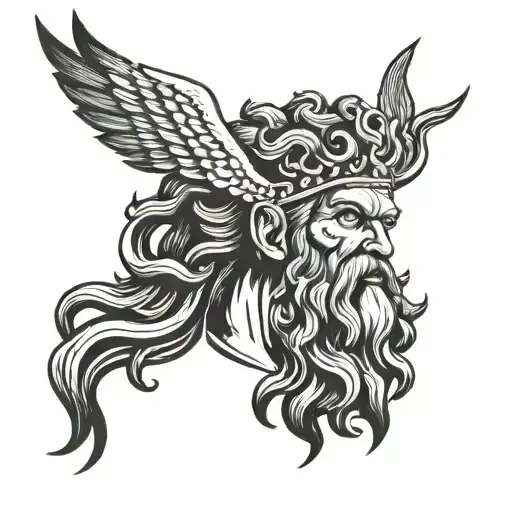 Zeus And Thunder Clouds Black