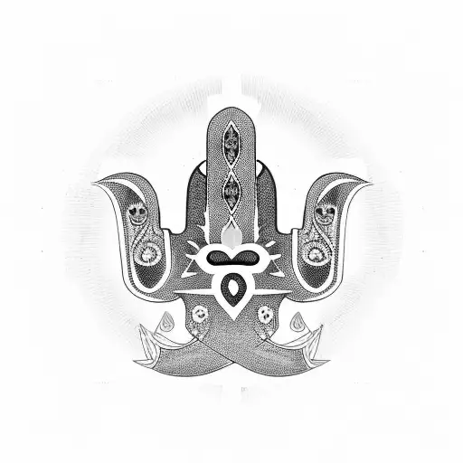 Hamsa Symbol With African Tribal Print