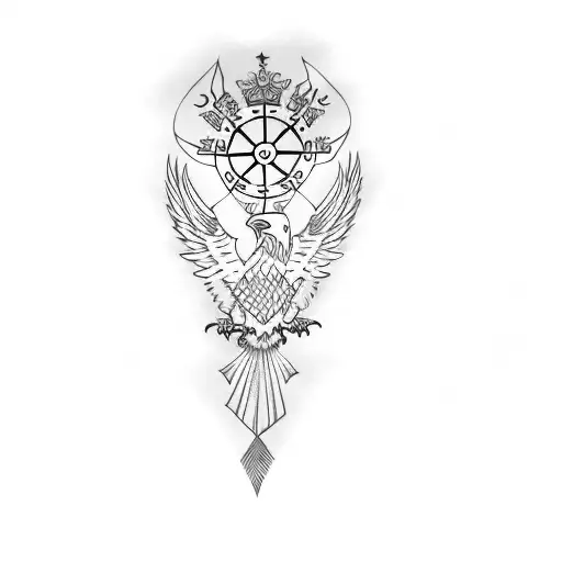 An Eagle With A Vegvisir