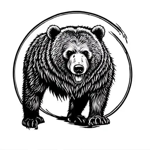 Circle With An Aggresive Bear
