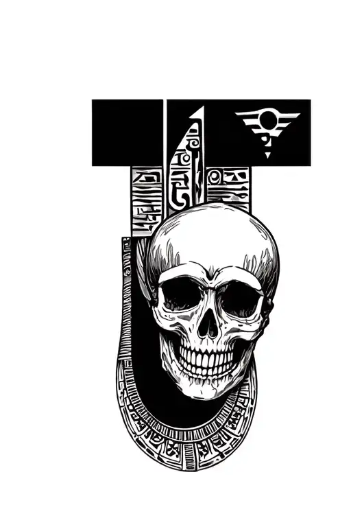 Incorporate Ancient Egyptian Hieroglyphics And A Skull Into A Design