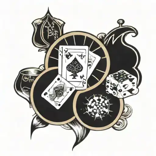 Gambling Themed Tattoo With Words