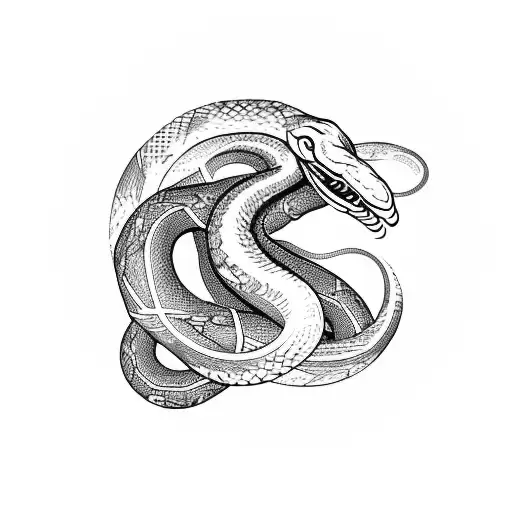 Snake With Moon In Backround